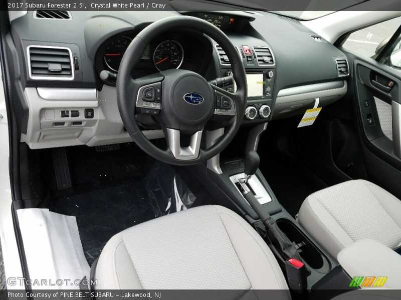 Crystal White Pearl / Gray 2017 Subaru Forester 2.5i