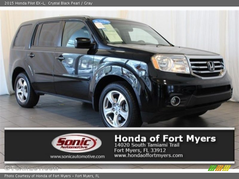 Crystal Black Pearl / Gray 2015 Honda Pilot EX-L