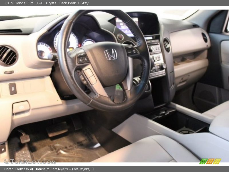 Crystal Black Pearl / Gray 2015 Honda Pilot EX-L