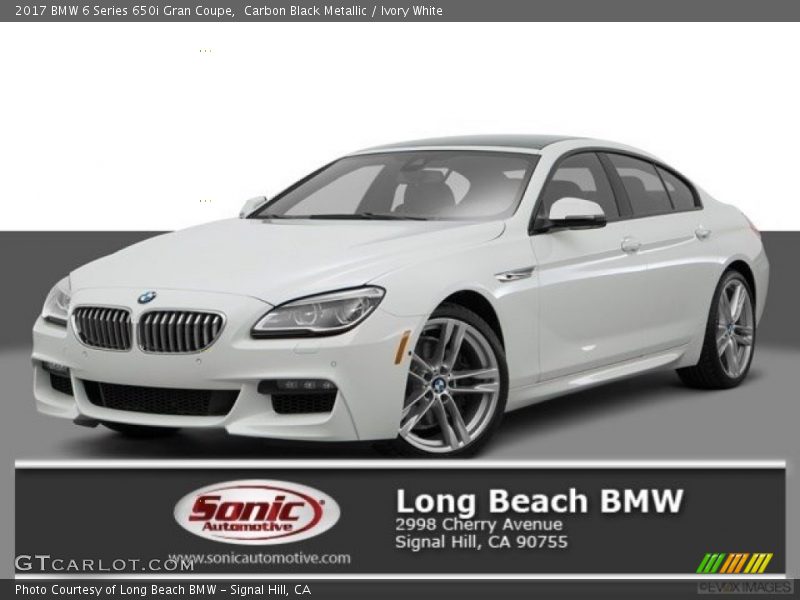 Carbon Black Metallic / Ivory White 2017 BMW 6 Series 650i Gran Coupe