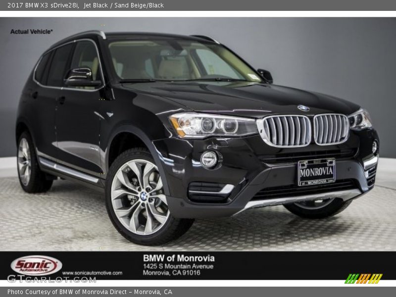 Jet Black / Sand Beige/Black 2017 BMW X3 sDrive28i