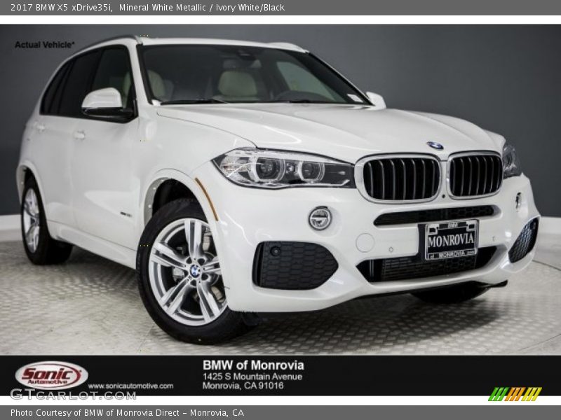 Mineral White Metallic / Ivory White/Black 2017 BMW X5 xDrive35i