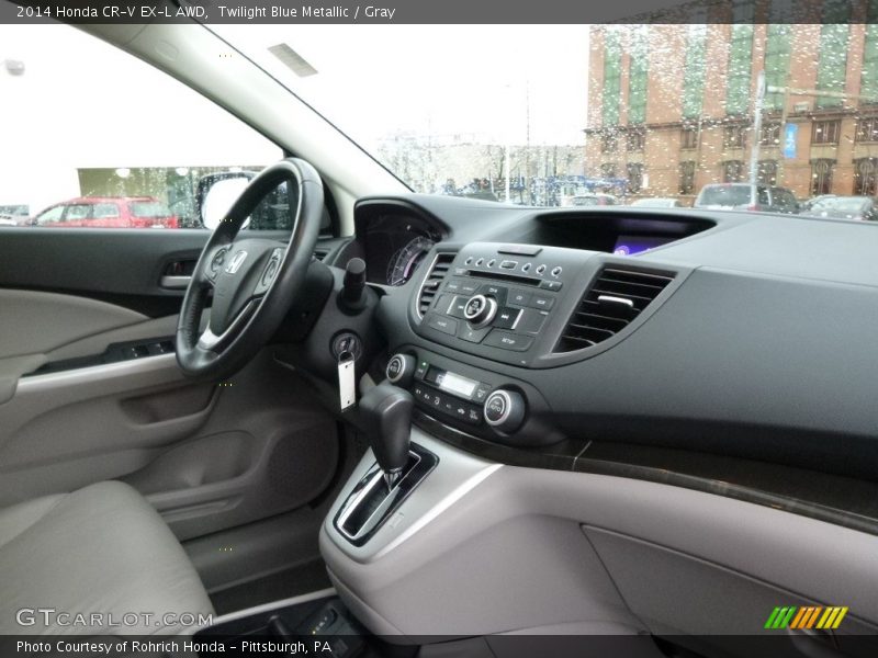 Twilight Blue Metallic / Gray 2014 Honda CR-V EX-L AWD