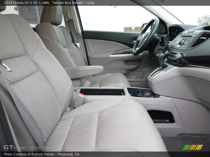 Twilight Blue Metallic / Gray 2014 Honda CR-V EX-L AWD