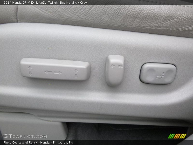 Twilight Blue Metallic / Gray 2014 Honda CR-V EX-L AWD