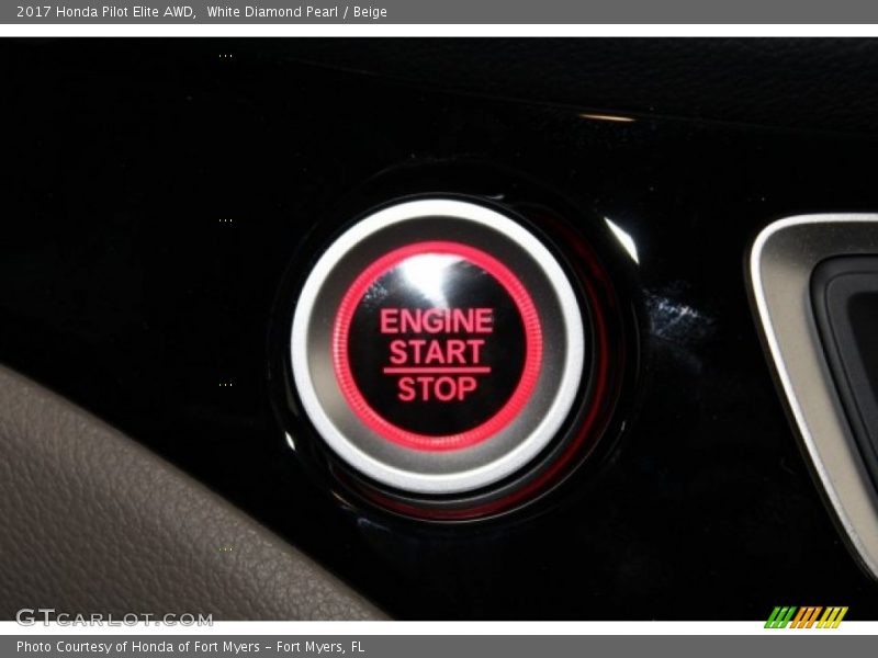 White Diamond Pearl / Beige 2017 Honda Pilot Elite AWD