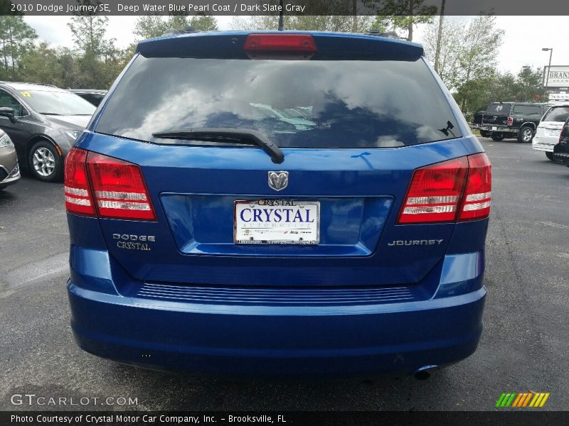 Deep Water Blue Pearl Coat / Dark Slate Gray 2010 Dodge Journey SE