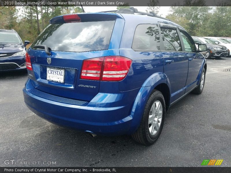 Deep Water Blue Pearl Coat / Dark Slate Gray 2010 Dodge Journey SE