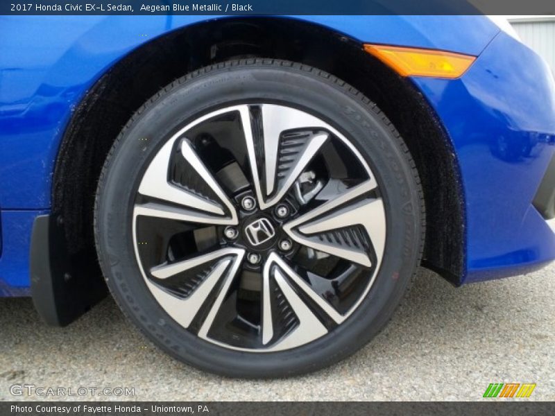 Aegean Blue Metallic / Black 2017 Honda Civic EX-L Sedan