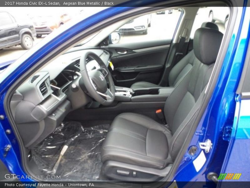 Aegean Blue Metallic / Black 2017 Honda Civic EX-L Sedan