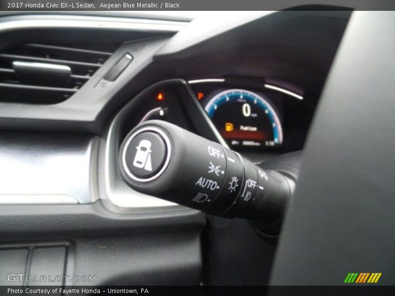 Aegean Blue Metallic / Black 2017 Honda Civic EX-L Sedan