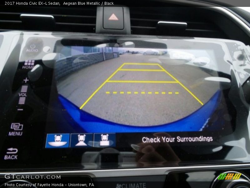 Aegean Blue Metallic / Black 2017 Honda Civic EX-L Sedan