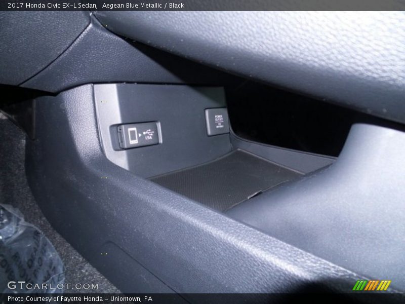 Aegean Blue Metallic / Black 2017 Honda Civic EX-L Sedan