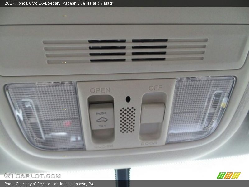 Aegean Blue Metallic / Black 2017 Honda Civic EX-L Sedan