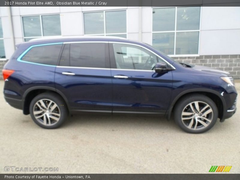 Obsidian Blue Metallic / Gray 2017 Honda Pilot Elite AWD