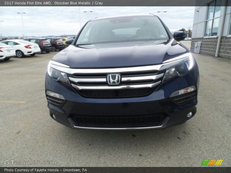 Obsidian Blue Metallic / Gray 2017 Honda Pilot Elite AWD