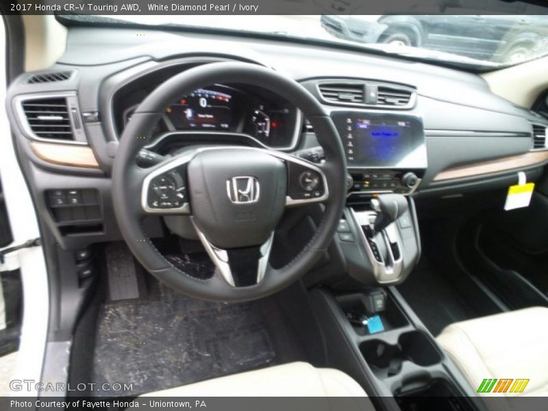White Diamond Pearl / Ivory 2017 Honda CR-V Touring AWD