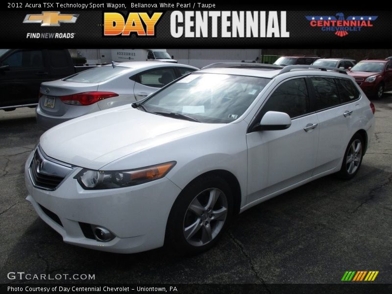 Bellanova White Pearl / Taupe 2012 Acura TSX Technology Sport Wagon