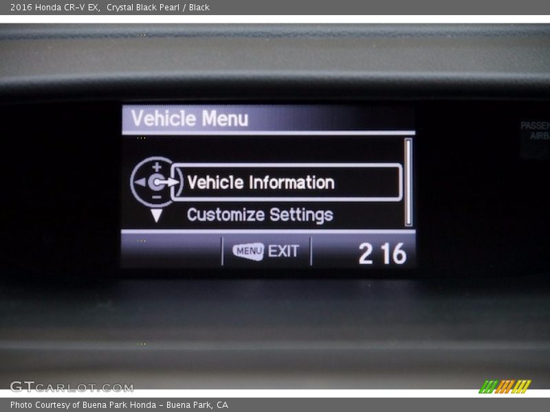 Crystal Black Pearl / Black 2016 Honda CR-V EX