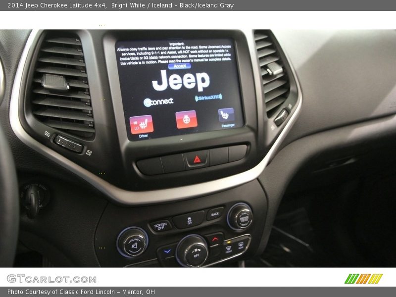 Bright White / Iceland - Black/Iceland Gray 2014 Jeep Cherokee Latitude 4x4