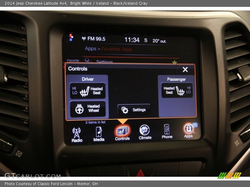 Bright White / Iceland - Black/Iceland Gray 2014 Jeep Cherokee Latitude 4x4