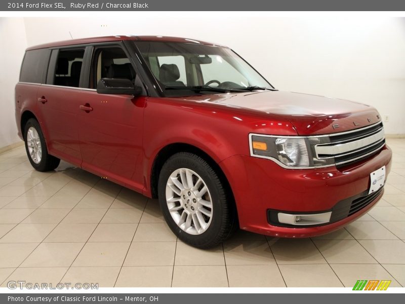 Ruby Red / Charcoal Black 2014 Ford Flex SEL