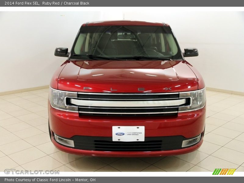 Ruby Red / Charcoal Black 2014 Ford Flex SEL