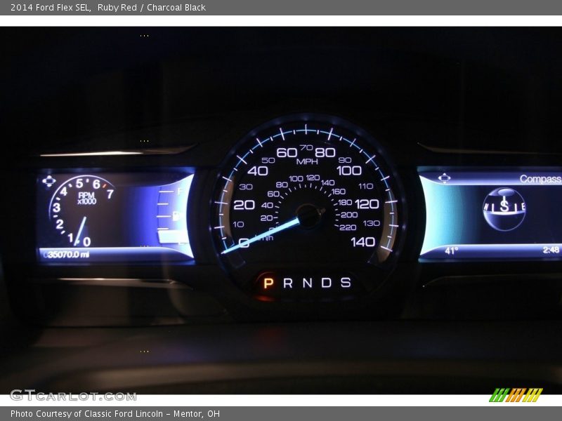 Ruby Red / Charcoal Black 2014 Ford Flex SEL