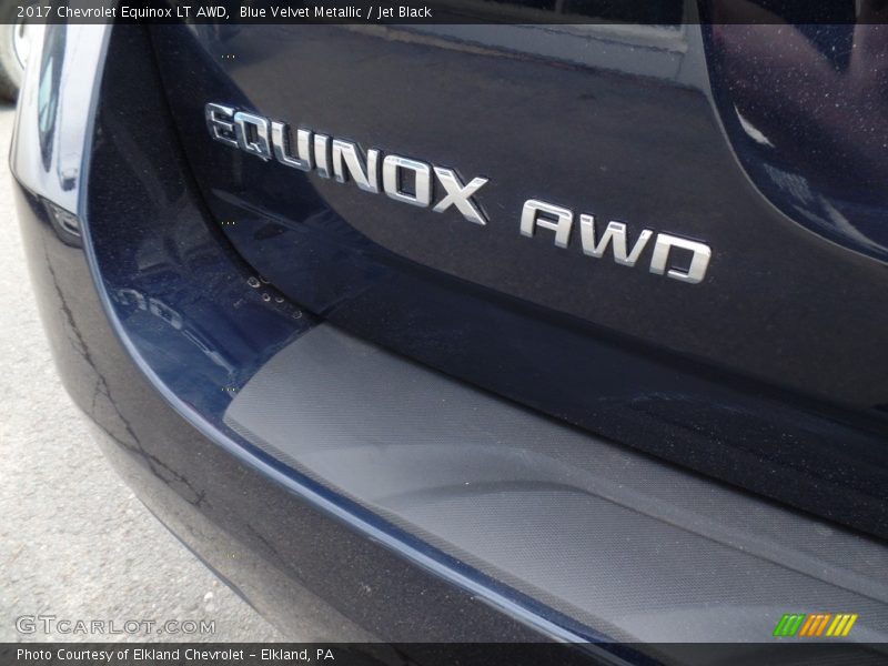 Blue Velvet Metallic / Jet Black 2017 Chevrolet Equinox LT AWD