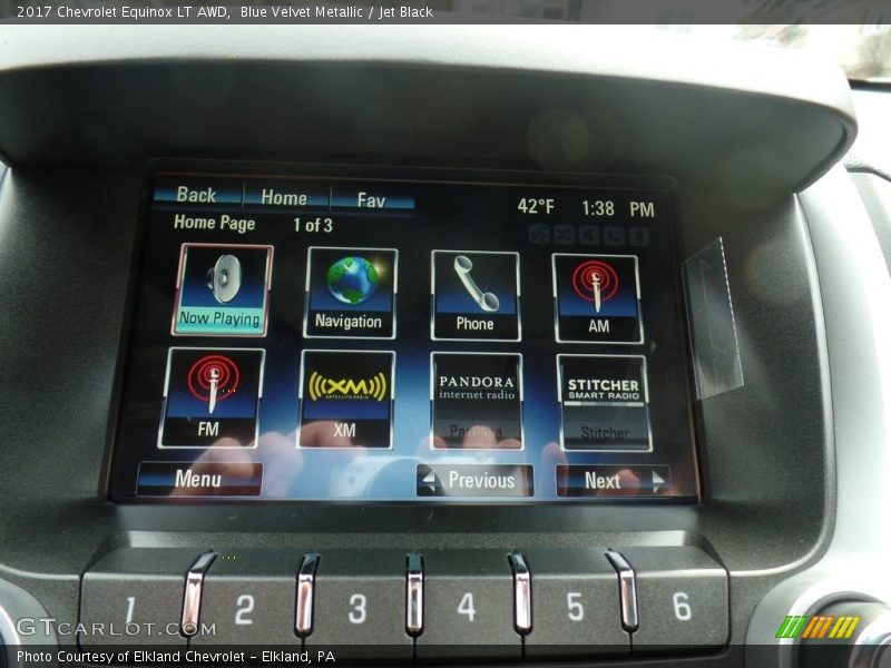 Blue Velvet Metallic / Jet Black 2017 Chevrolet Equinox LT AWD