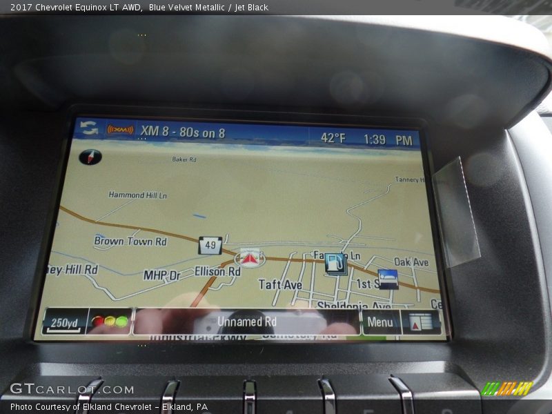 Blue Velvet Metallic / Jet Black 2017 Chevrolet Equinox LT AWD
