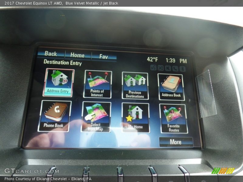 Blue Velvet Metallic / Jet Black 2017 Chevrolet Equinox LT AWD