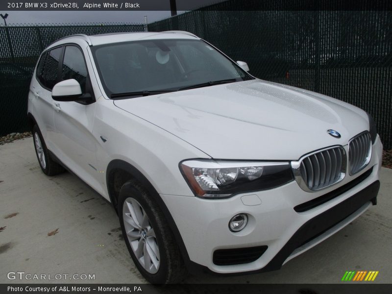 Alpine White / Black 2017 BMW X3 xDrive28i