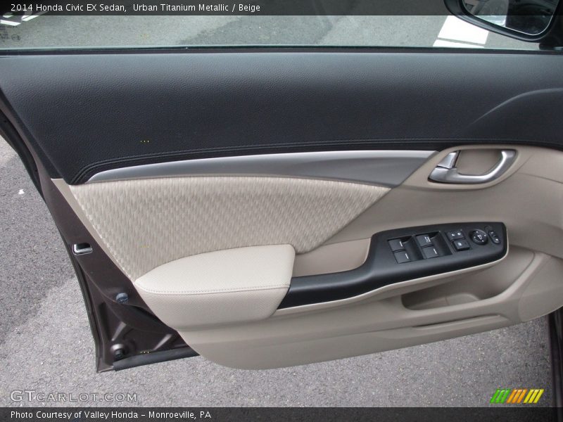 Urban Titanium Metallic / Beige 2014 Honda Civic EX Sedan