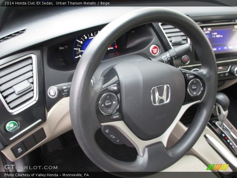 Urban Titanium Metallic / Beige 2014 Honda Civic EX Sedan