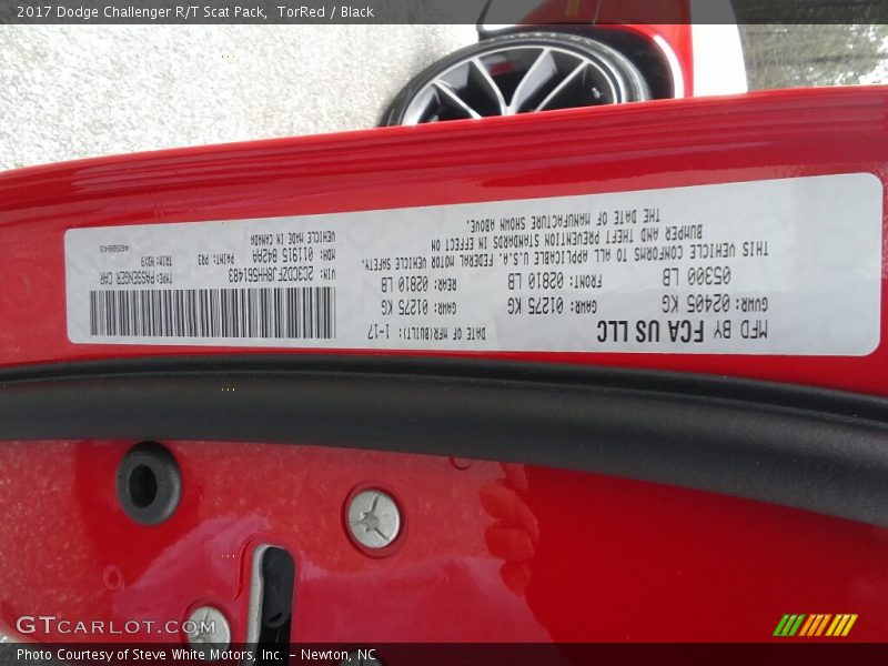 2017 Challenger R/T Scat Pack TorRed Color Code PR3