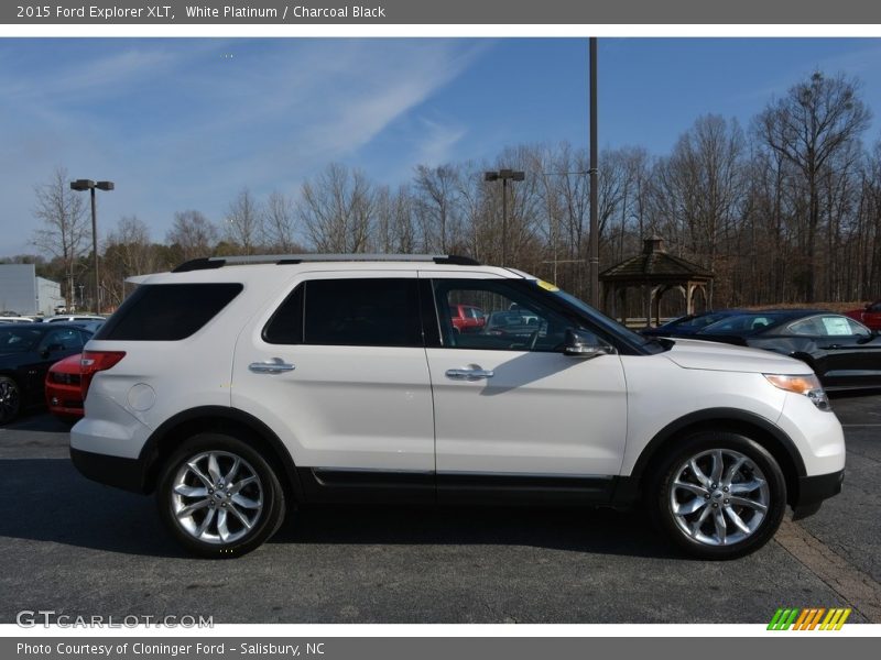 White Platinum / Charcoal Black 2015 Ford Explorer XLT