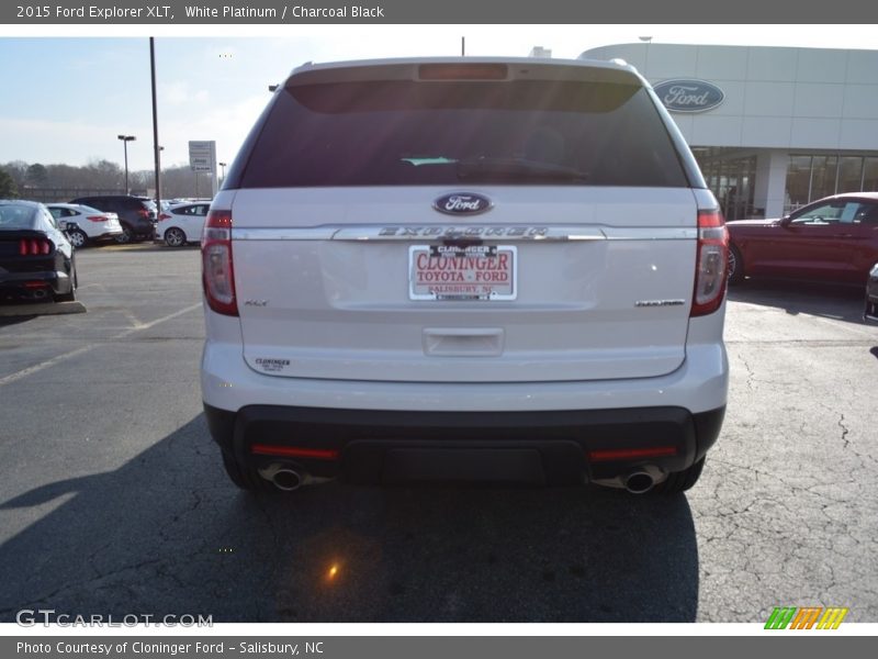 White Platinum / Charcoal Black 2015 Ford Explorer XLT