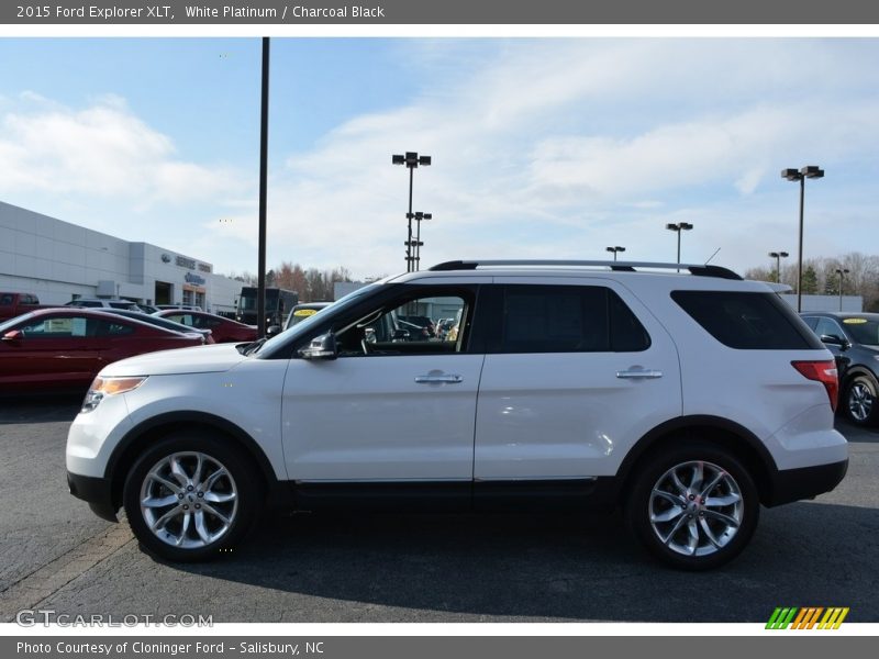 White Platinum / Charcoal Black 2015 Ford Explorer XLT
