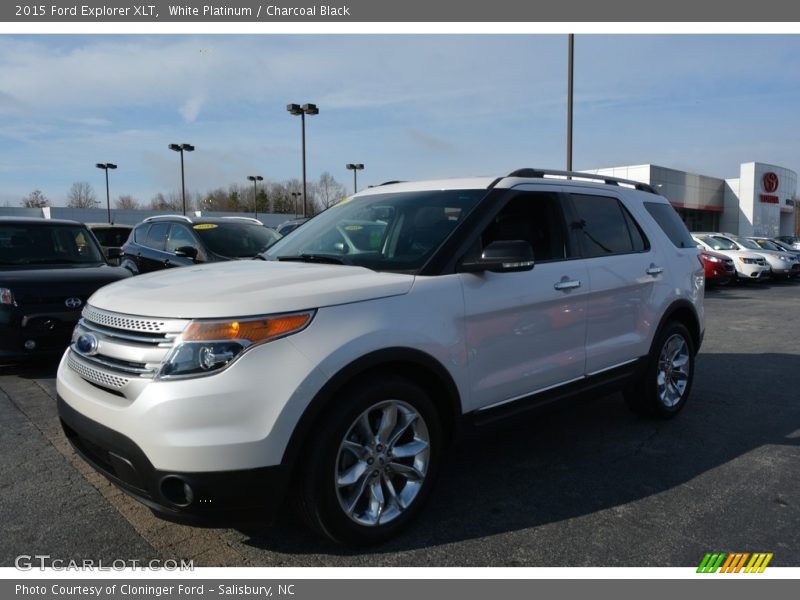 White Platinum / Charcoal Black 2015 Ford Explorer XLT