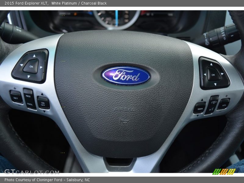 White Platinum / Charcoal Black 2015 Ford Explorer XLT