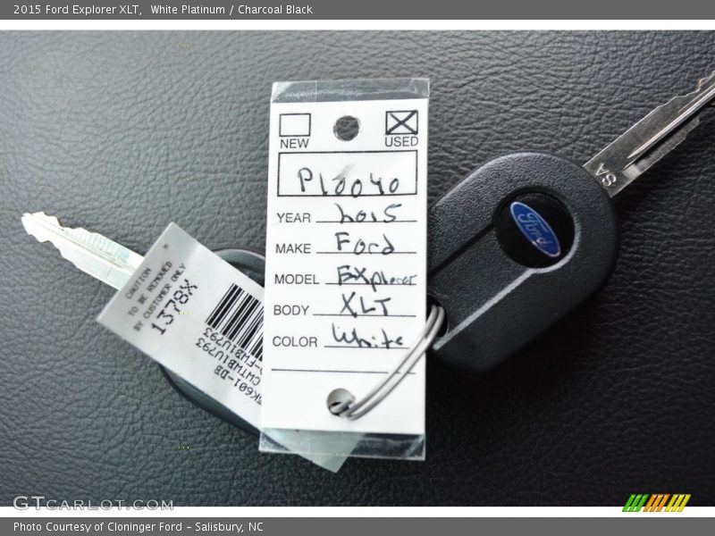 White Platinum / Charcoal Black 2015 Ford Explorer XLT