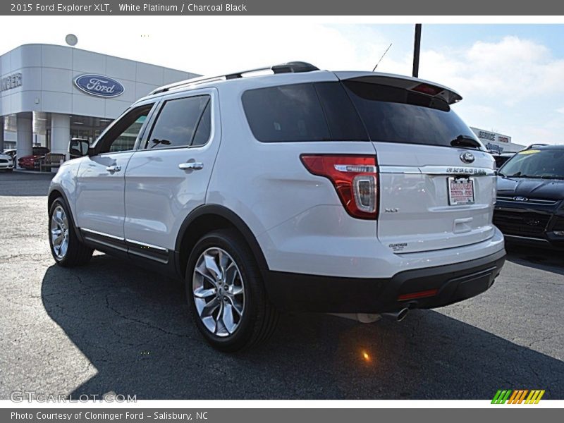 White Platinum / Charcoal Black 2015 Ford Explorer XLT