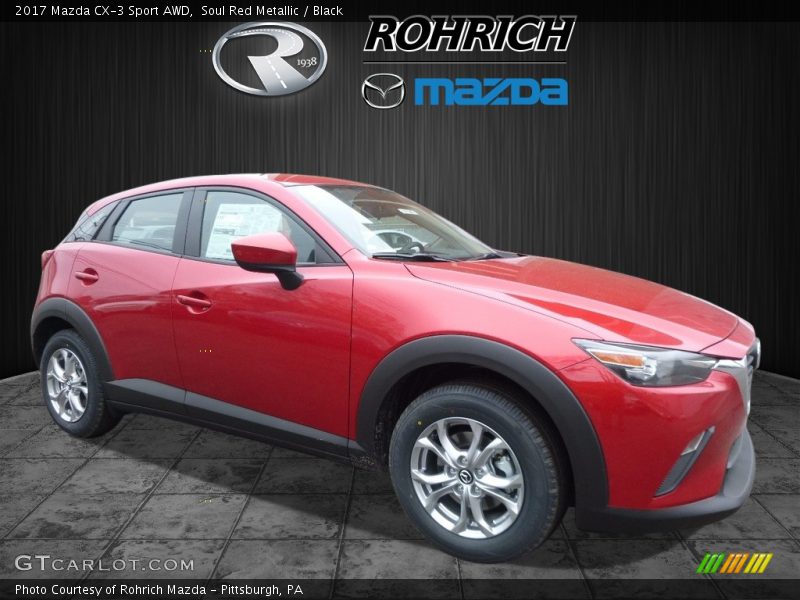 Soul Red Metallic / Black 2017 Mazda CX-3 Sport AWD