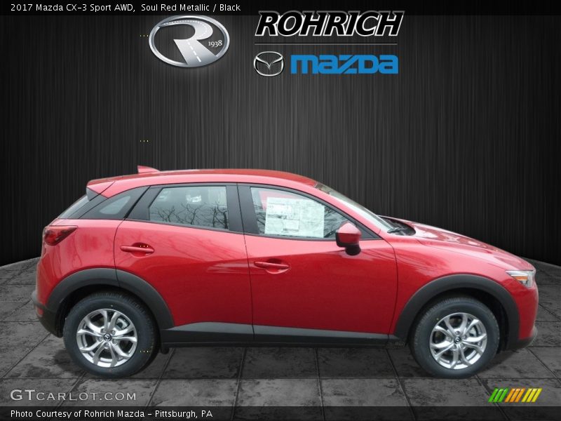 Soul Red Metallic / Black 2017 Mazda CX-3 Sport AWD