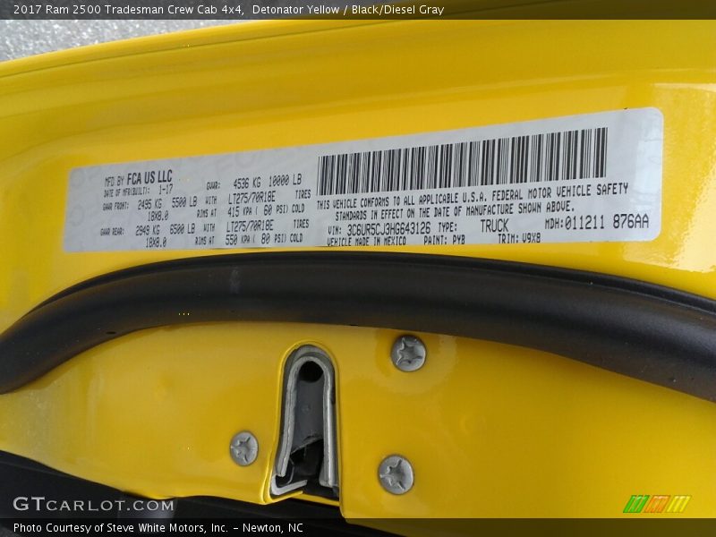 Detonator Yellow / Black/Diesel Gray 2017 Ram 2500 Tradesman Crew Cab 4x4