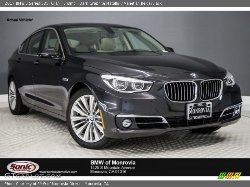 Dark Graphite Metallic / Venetian Beige/Black 2017 BMW 5 Series 535i Gran Turismo