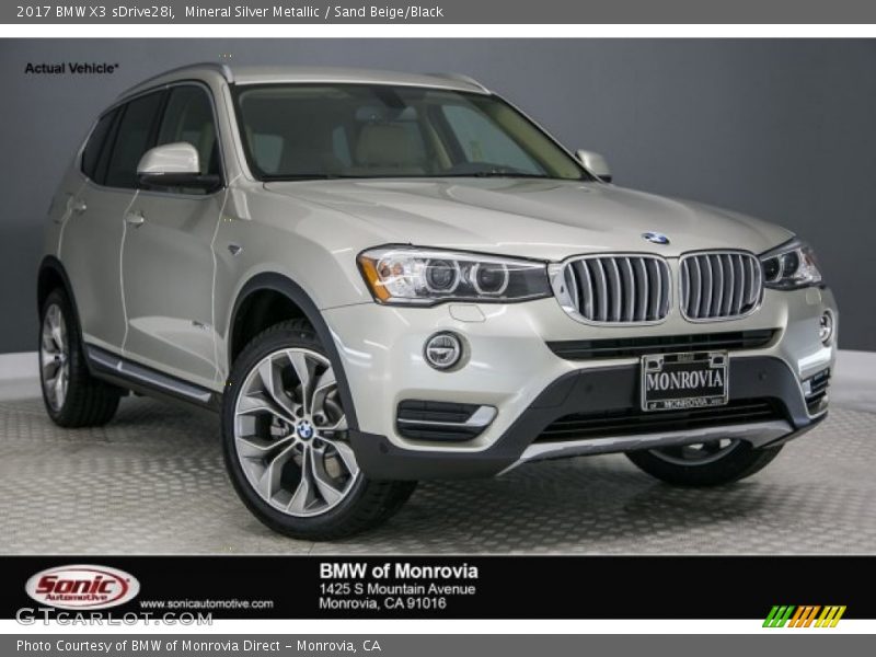 Mineral Silver Metallic / Sand Beige/Black 2017 BMW X3 sDrive28i