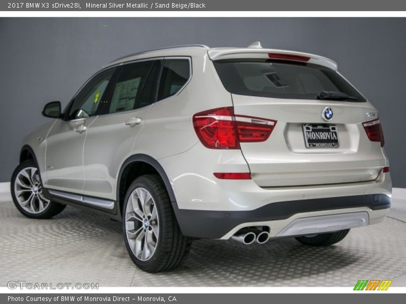 Mineral Silver Metallic / Sand Beige/Black 2017 BMW X3 sDrive28i