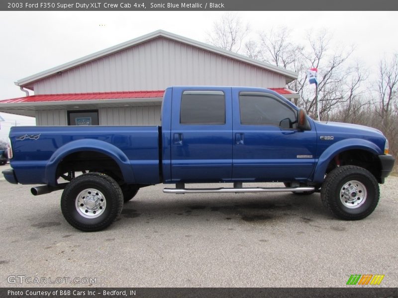 Sonic Blue Metallic / Black 2003 Ford F350 Super Duty XLT Crew Cab 4x4